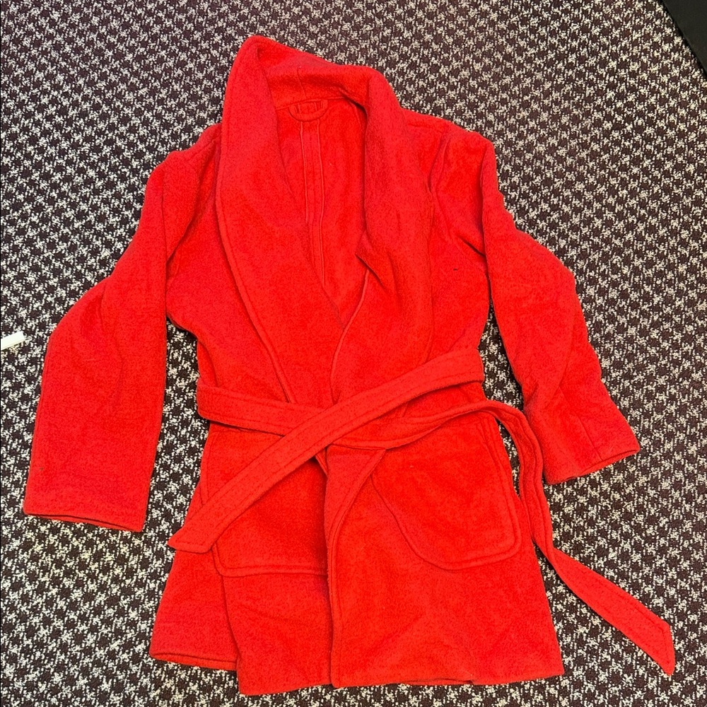 Vibrant Red Belted Robe
